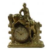 VINTAGE COWBOY BUCKING BRONCO MANTLE CLOCK