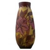 EMILE GALLE STYLE FLORAL CAMEO GLASS VASE