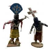 2 VINTAGE NATIVE AMERICAN CROWN DANCER KACHINAS