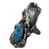 NAVAJO STERLING SILVER & TURQUOISE RING