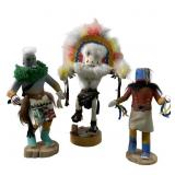 (3) VINTAGE NATIVE AMERICAN KACHINA DOLLS