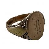 ANTIQUE 10K YELLOW GOLD SIGNET RING