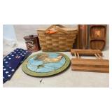 Wooden Serving Dishes,Picnic Basket,USA Table Mats