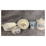 Vintage Delft Blue Ceramic Tea Canister, Vintage