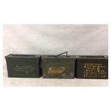 Three Military Ammunition Storage Boxes