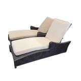Brown Outdoor Wicker Chaise Lounges