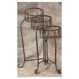 Black Metal Three-tier Hinged Wrought Iron Plant
