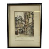 French artist Signed (The Great Clock) etching