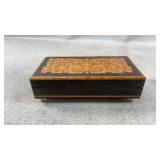 Vintage Italian Lacquered wood musical jewelry box