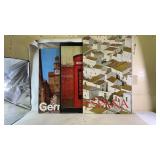 (3) wooden promotional travel poster boards