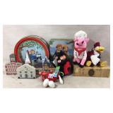 Tins, Figurines, and Memorabilia Set