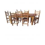 Solid Wooden Dining /Farmhouse Table w 6 Chairs