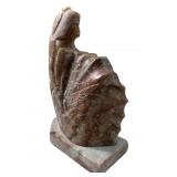 SIGNED NATIVE AMERICA ALABASTER SCULPTURE