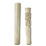 (2) ANTIQUE CARVED IVORY CIGARETTE HOLDERS