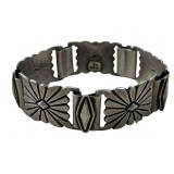 SIGNED STERLING SILVER NAVAJO PANLE BRACELET