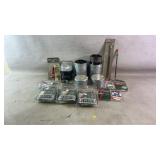 Assortment of camping equipment