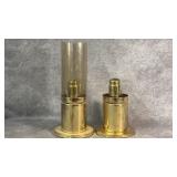 (2) Vintage Brass Mason Candlelight Co.