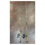 vintage Zebco Cardinal 4 spinning reel Attached