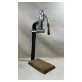 Vtg estate tabletop wine bottle opener in pewter