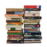 Books on history, politics, novels, and more.