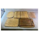 (5) wooden cutting boards