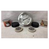 Decorative Set with Thermometer, Coasters, Candle