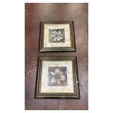 Pair of framed floral prints featuring
