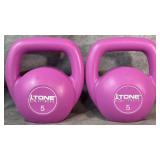 (2) Tone Fitness 5-pound Cement-filled Kettlebells