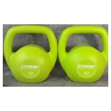 (2) Tone Fitness 10-pound Cement-filled