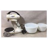Vintage mixer and glass bowls