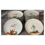 Vintage Blakely "Arizona Cactus" Pattern Saucers,