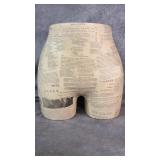 Sculptural Butt Display Made out of Newspaper and