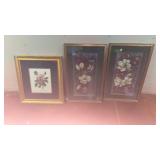 3 Framed Floral Wall Decor Wall Art