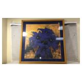 Framed Floral Artwork with Wooden Frame