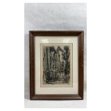 Signed "Rosemary" Street Scene French Etching ï¿½