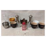 Cups, small decorative bowls and salt and p