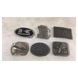 Six Metal Belt Buckles for Collectors