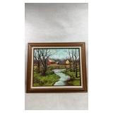 Vtg framed lili Perone "autumn in the country"