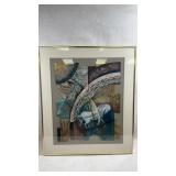 framed, Richard hall textured mixed media c