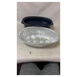 vintage enamel roasting pan and disposable oval