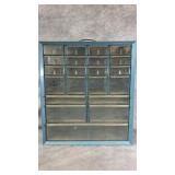 Vintage Akro-Mils Blue Metal 21-drawer Small