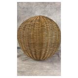 Decorative Dark Brown Wicker Ball Centerpiece Art