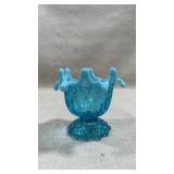 Northwood Opalescent Blue Glass Candy Bowl