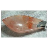 Vintage Carnelian Crystal Ashtray Leaf Petal