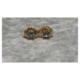 Antique Victorian 14K Gold, Aquamarine Earrings