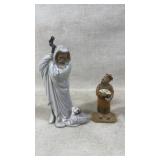 Vintage Chinese Mud Men Shi Wan with Staff,