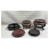 Large Chinese hand-carved wood display stands