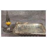Vintage Silver-plated Cake Plate and Candleholder