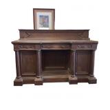 Antique Rolling Backbar with 2 Cabinets