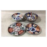Four Imari Porcelain Dishes and Bowls